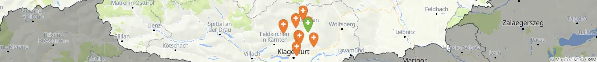 Kartenansicht für Apotheken-Notdienste in der Nähe von Kappel am Krappfeld (Sankt Veit an der Glan, Kärnten)